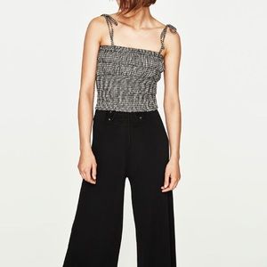 Zara gingham fitted tank top